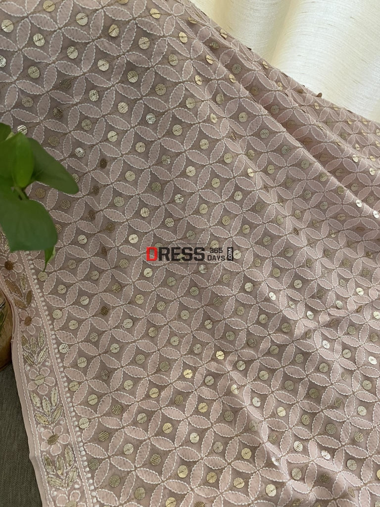 Pastel Pink Gota Patti Chikankari Dupatta