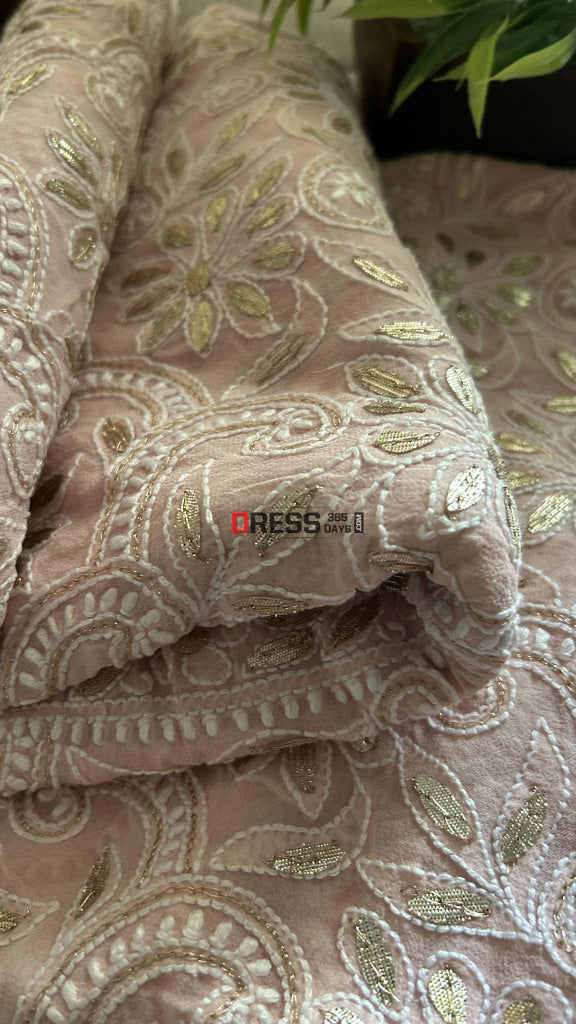 Pastel Pink Gota Patti Chikankari Dupatta Chikankari Dupatta
