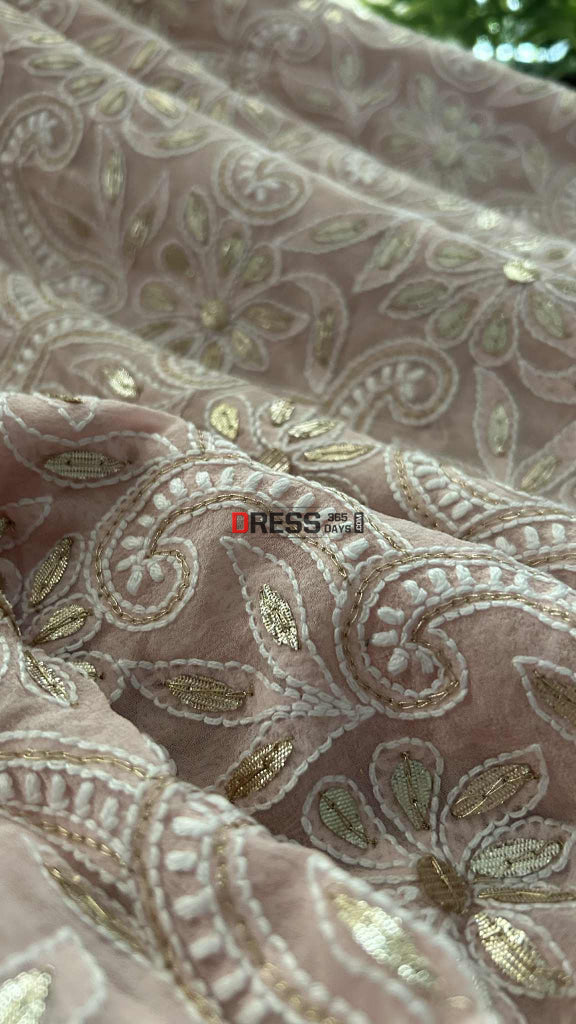 Pastel Pink Gota Patti Chikankari Dupatta Chikankari Dupatta