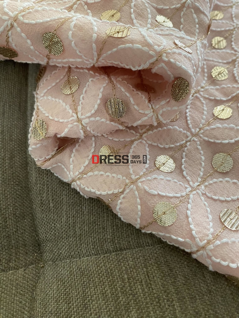 Pastel Pink Gota Patti Chikankari Dupatta