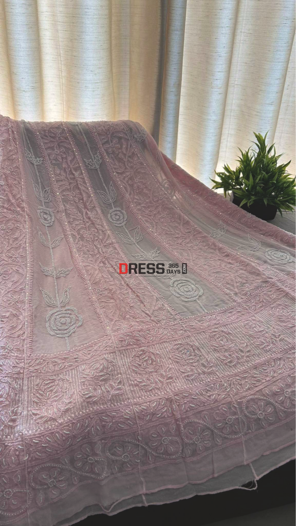 Pastel Pink Pearl Chikankari Anarkali (Anarkali & Dupatta)