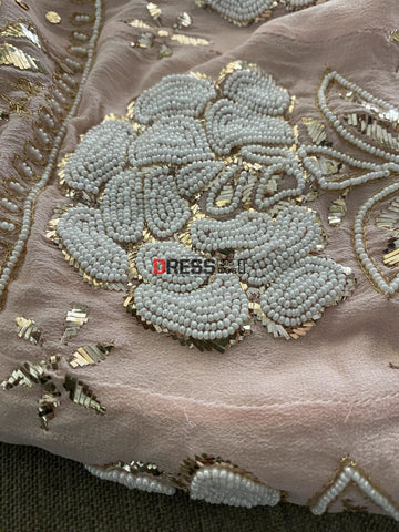 Royal Cream Chikankari Embroidery Wedding Anarkali Gown