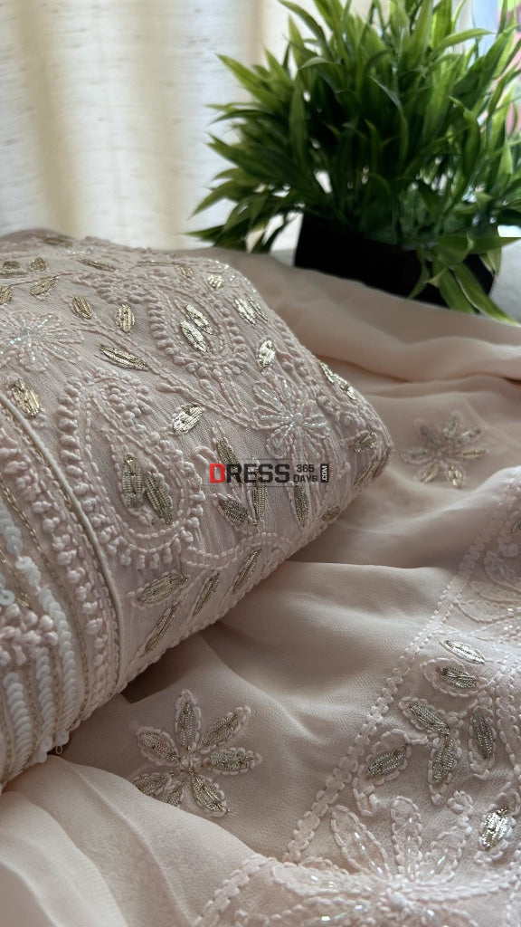 Pastel Pink Sequins & Gota Patti Chikankari Anarkali