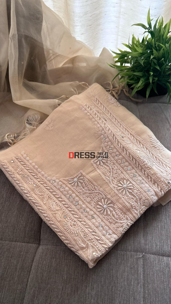 CARAMEL PEACH KURTA AND PANTS SET