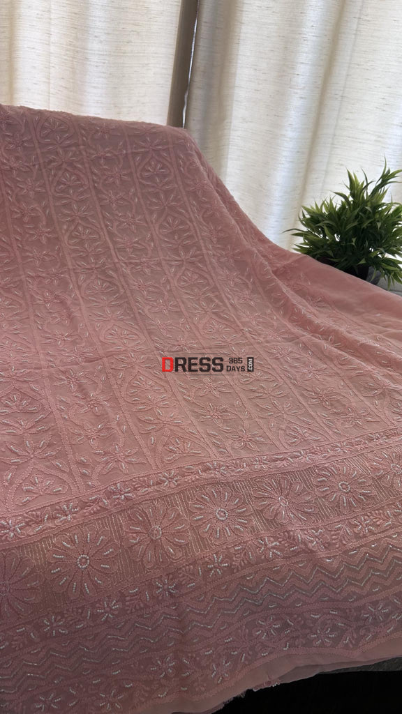 Peach Pearl Lucknowi Chikankari Suit Suits