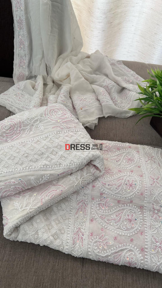 Pearl & Cut Dana Chikankari Anarkali Suit