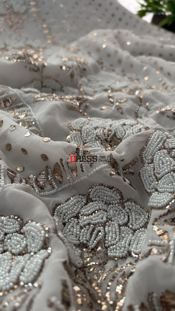 Pearl Kamdani Kurta Dupatta Set (Viscose Georgette) Chikankari Suits