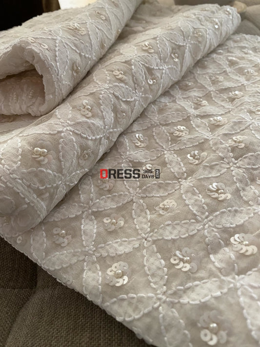 Pearl & Sequins Chikankari Dupatta