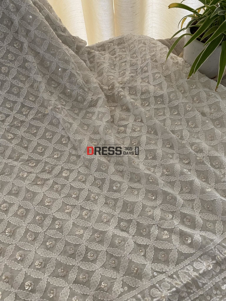 Pearl & Sequins Chikankari Dupatta