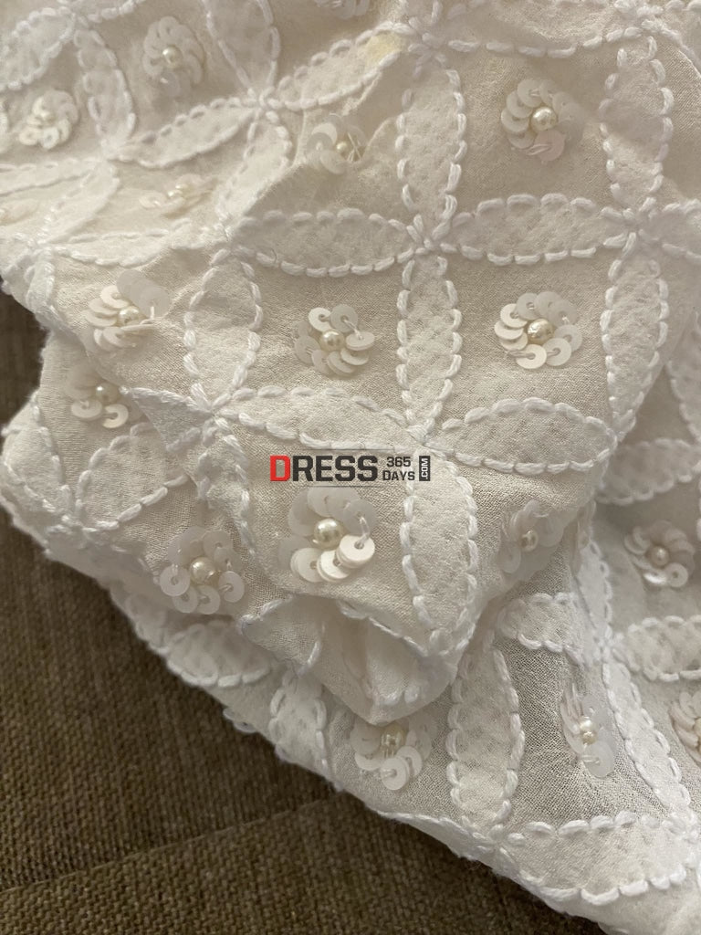 Pearl & Sequins Chikankari Dupatta