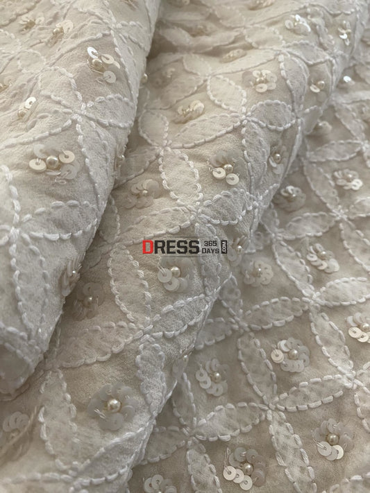 Pearl & Sequins Chikankari Dupatta