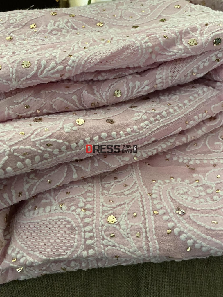 Pink Chikankari Hand Jaali & Mukaish Anarkali Suit