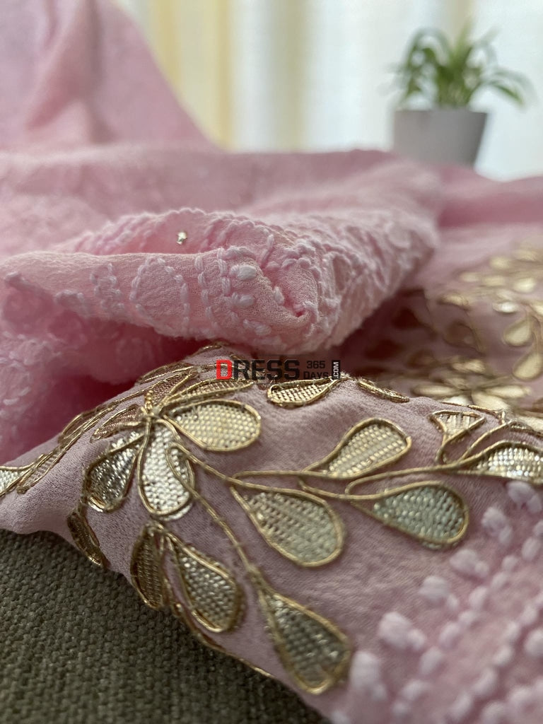 Pink Gota Daaman Chikankari Suit Suits