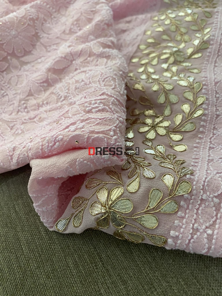 Pink Gota Daaman Chikankari Suit Suits