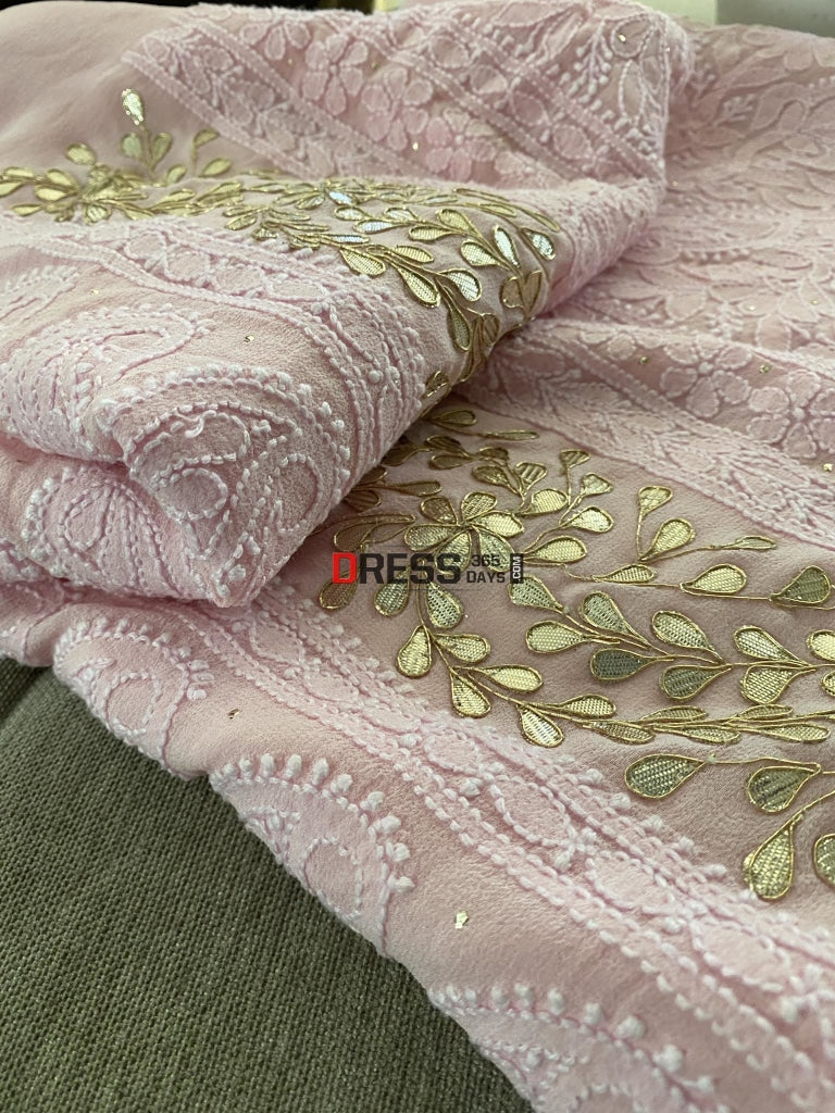 Pink Gota Daaman Chikankari Suit Suits