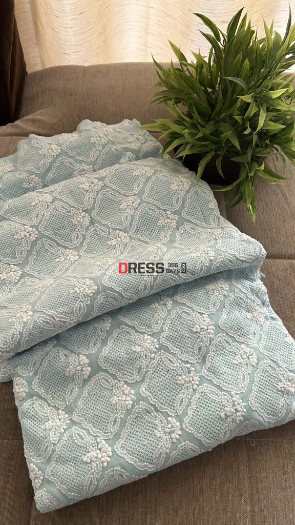 Powder Blue Hand Jaali Lucknowi Chikankari Suit Chikankari Suits