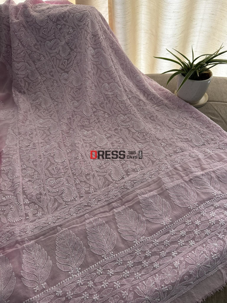 Powder Pink Hand Jaali Chikankari Suit Suits