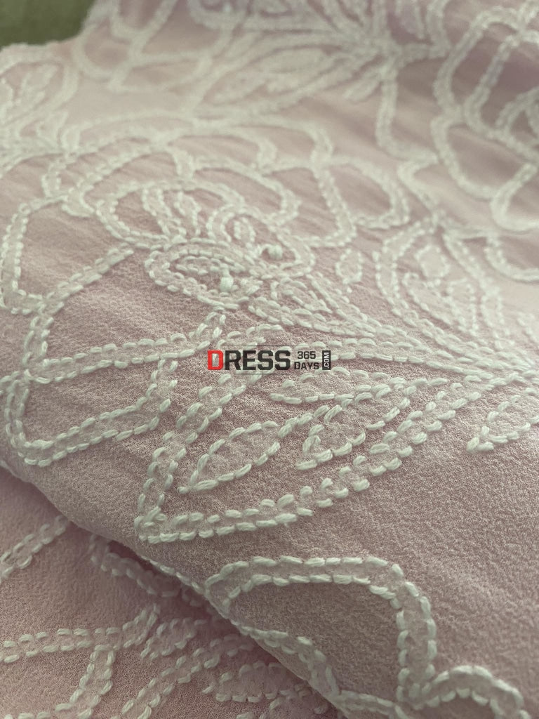 Powder Pink Lucknowi Chikankari Suit Suits