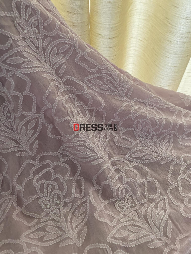 Powder Pink Lucknowi Chikankari Suit Suits