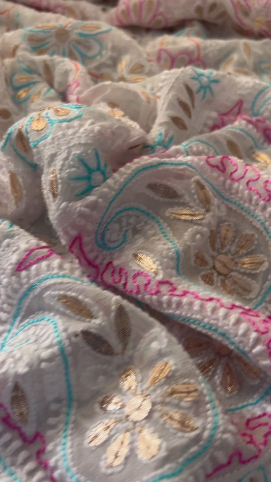 Multicolour Gota Patti Chikankari Dupatta