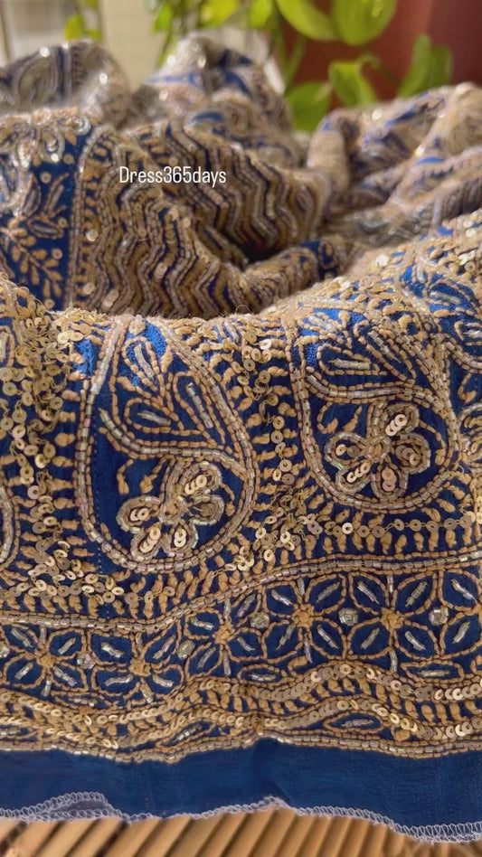 Masterpiece Cut Dana & Sequins Work Chikankari Anarkali Suit