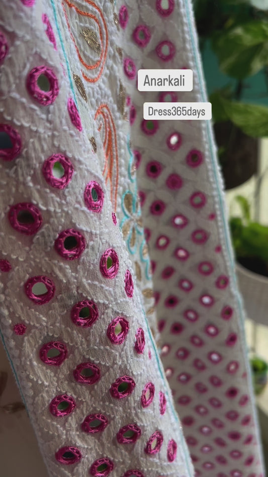 Multicolour Chikankari Mirror & Gota Patti Anarkali