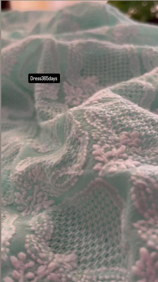 Sea Green Hand Jaali Chikankari Suit