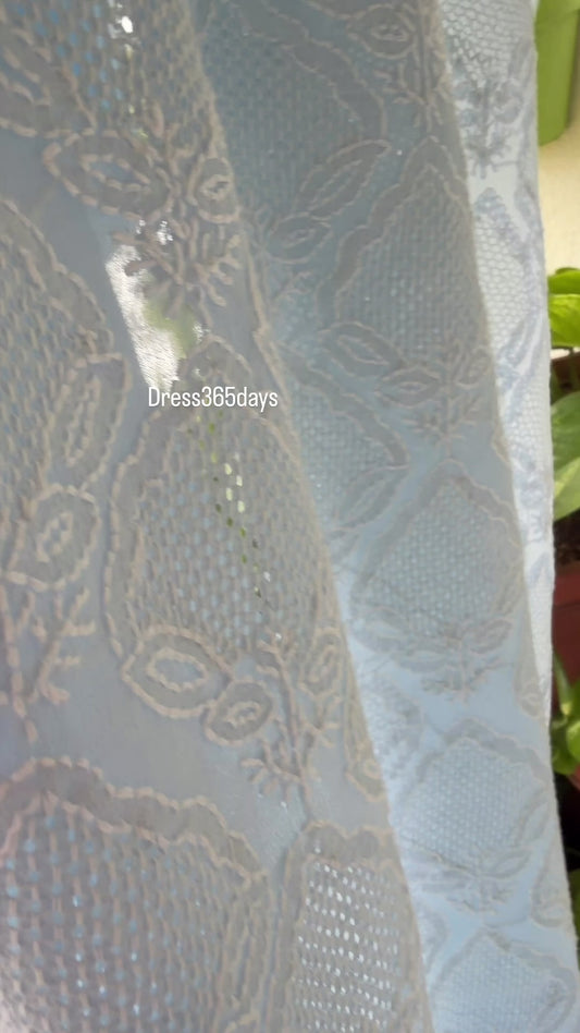 Exclusive Powder Blue Hand Jaali Chikankari Suit