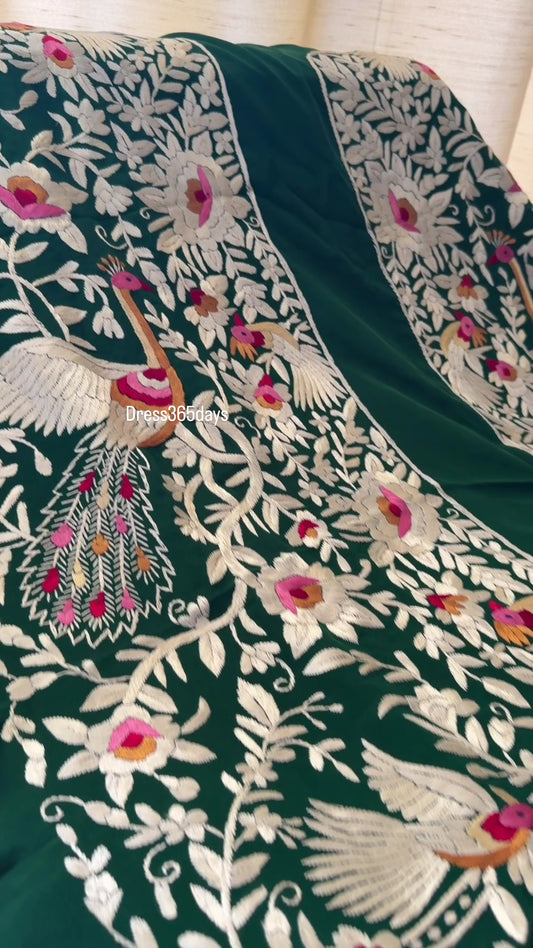 Exclusive Hand Embroidered Parsi Gara Jacket (Unstitched)