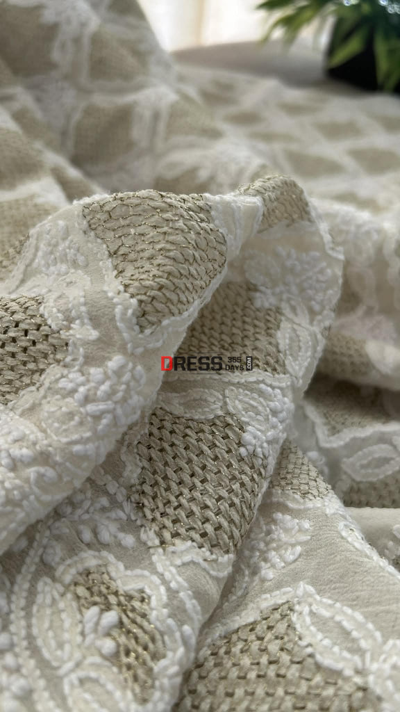 Pure Georgette Zari & Hand Jaali Lucknowi Chikankari Dupatta Chikankari Suits