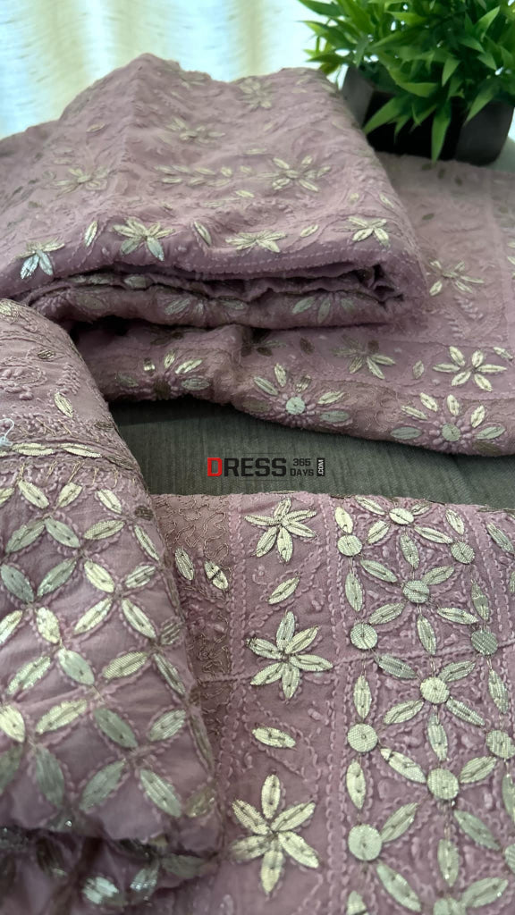 Rose Gold Gota Patti Chikankari Lehenga Set Suits