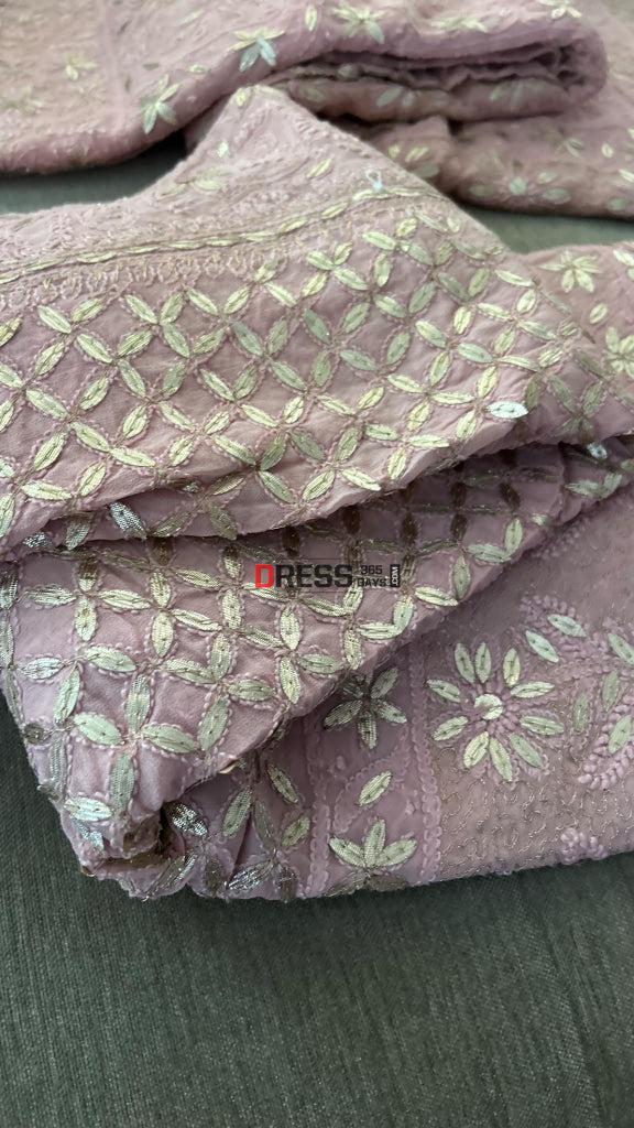 Rose Gold Gota Patti Chikankari Lehenga Set Suits