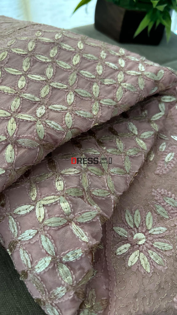 Rose Gold Gota Patti Chikankari Lehenga Set Suits