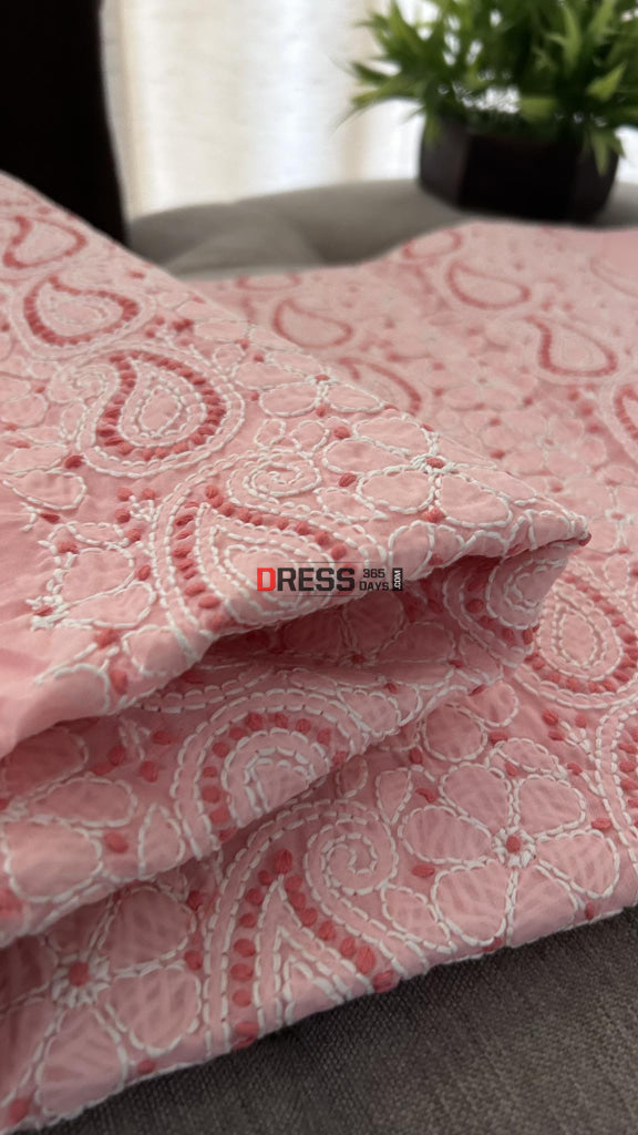 Chikankari work slit pattern designer top🎊🎊 Code : 5611 KURTI FABRIC ::  Fabric :: Foux gorgette Linning :: micro fabric Work ::… | Instagram