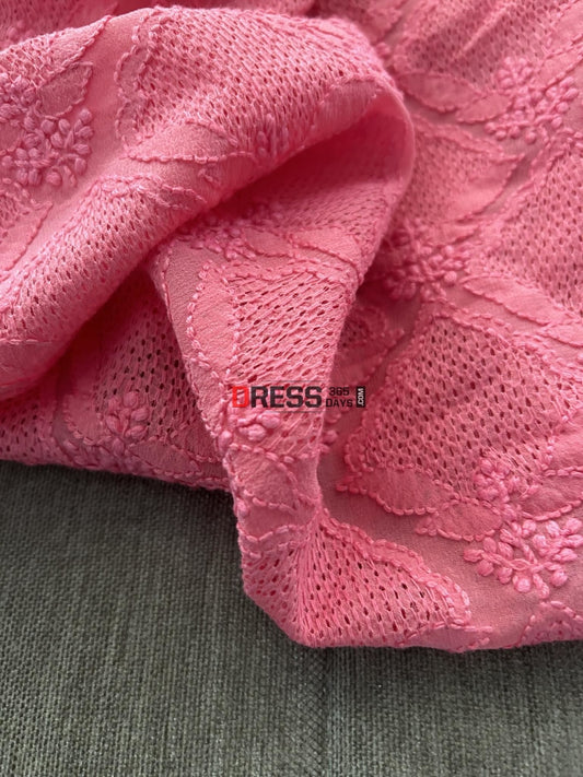 Rose Pink Hand Jaali Lucknowi Chikankari Suit Suits