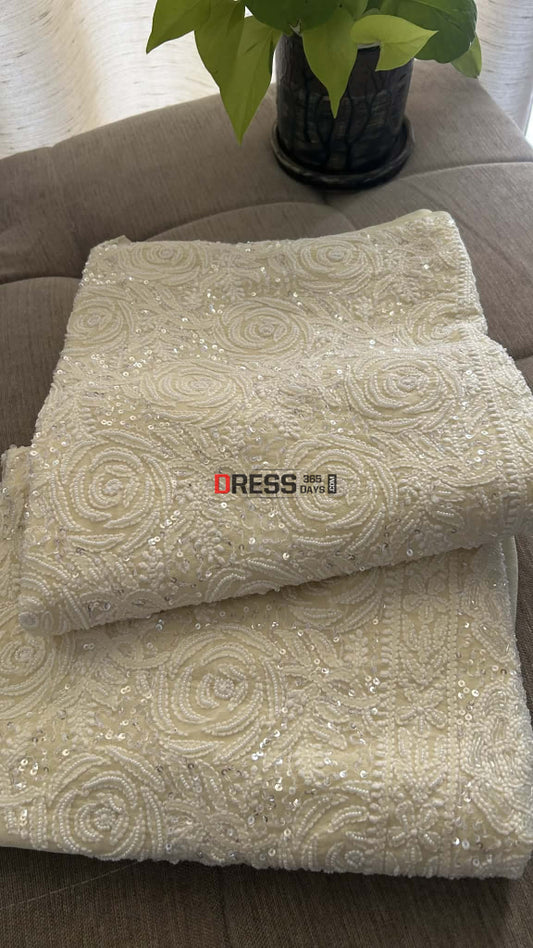Soft Yellow Chikankari Pearl Suit (Kurta & Dupatta) - Chikankari Suits