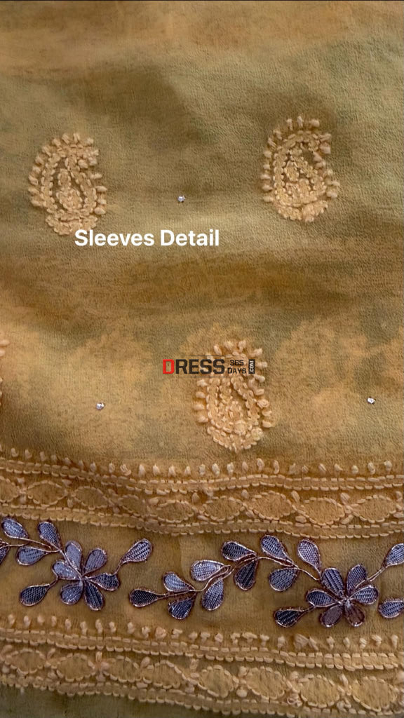 Sunshine Yellow Chikankari Suit with Gota Patti Daman - Chikankari Suits