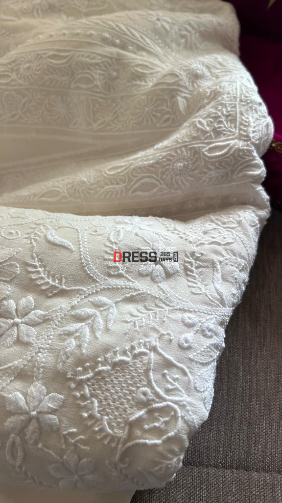 Super Fine Front Back Embroidered Chikankari & Hand Jaali Suit Suits