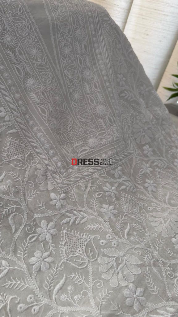 Super Fine Front Back Embroidered Chikankari & Hand Jaali Suit Suits