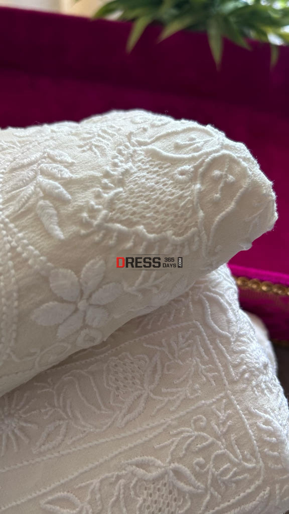 Super Fine Front Back Embroidered Chikankari & Hand Jaali Suit Suits