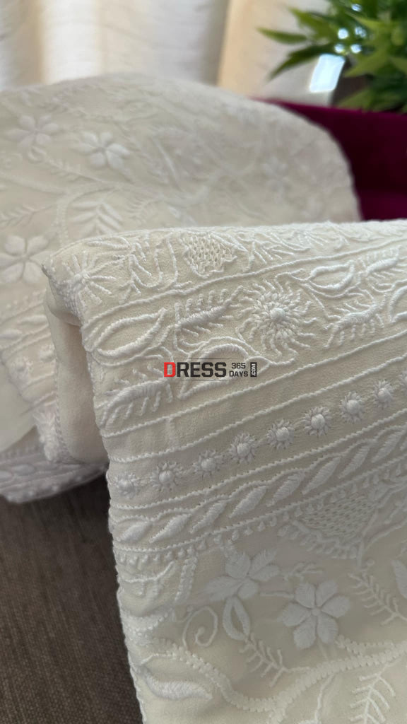 Super Fine Front Back Embroidered Chikankari & Hand Jaali Suit Suits