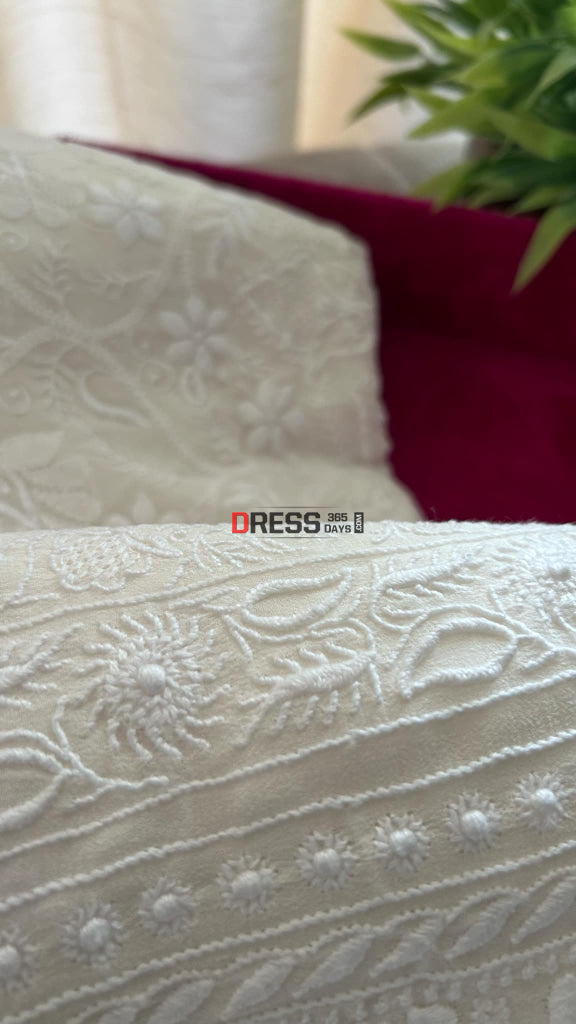Super Fine Front Back Embroidered Chikankari & Hand Jaali Suit Suits