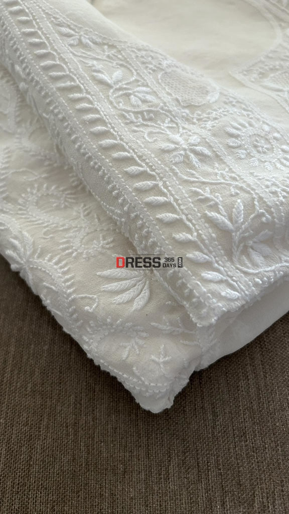 Super Fine Front Back Embroidered Chikankari & Jaali Suit Suits