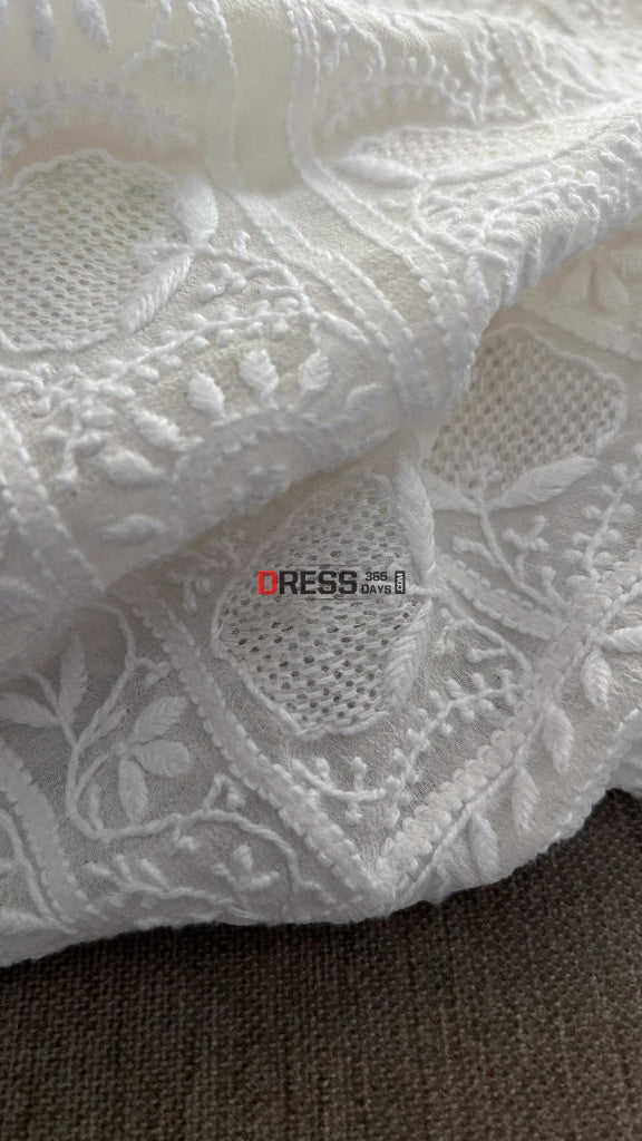 Super Fine Front Back Embroidered Chikankari & Jaali Suit Suits