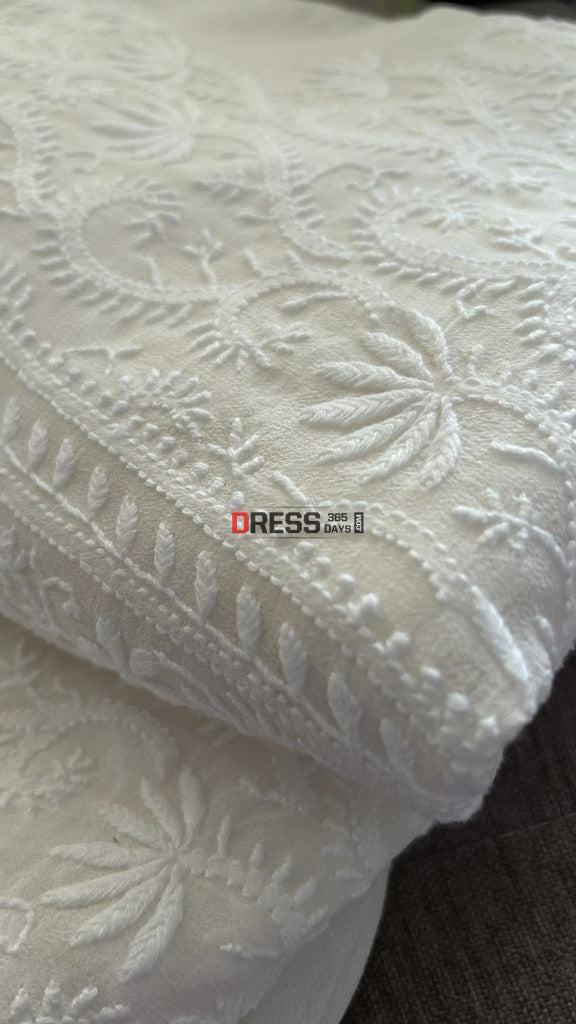 Super Fine Front Back Embroidered Chikankari & Jaali Suit Suits