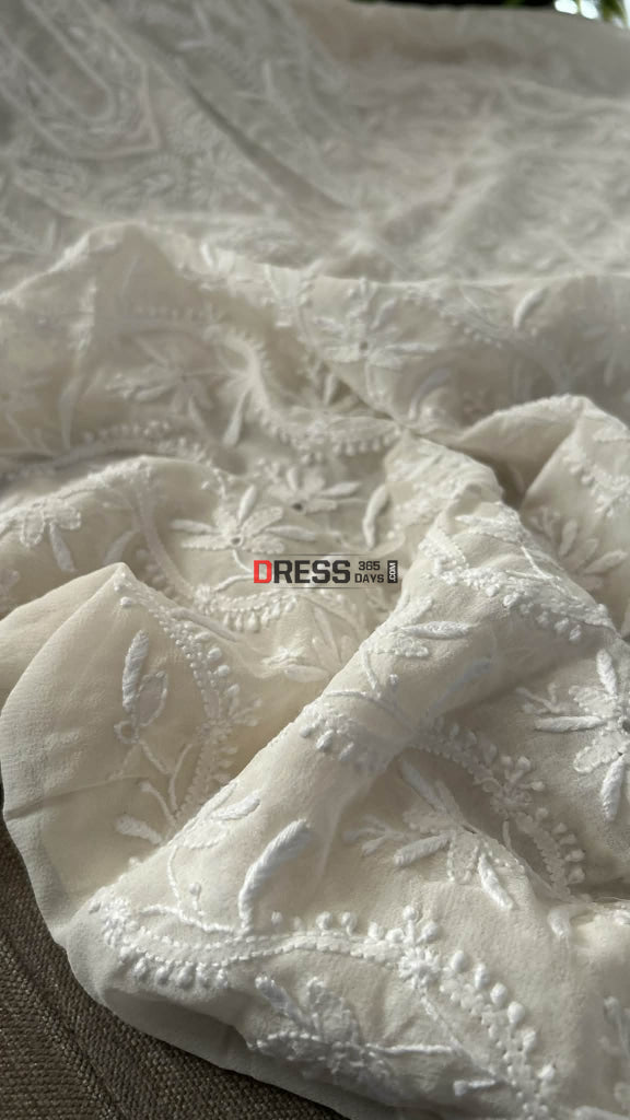 Super Fine Front Back Embroidered Chikankari Suit Chikankari Suits
