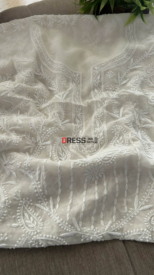 Super Fine Front Back Embroidered Chikankari Suit Chikankari Suits