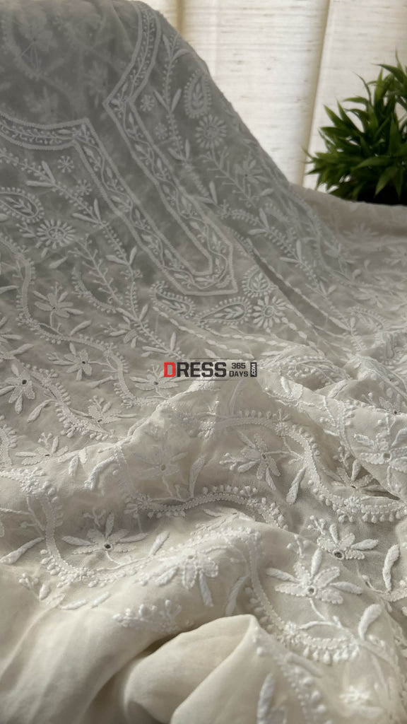 Super Fine Front Back Embroidered Chikankari Suit Chikankari Suits
