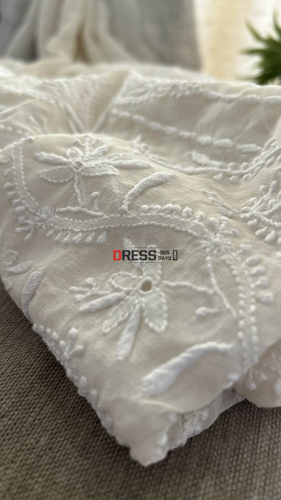 Super Fine Front Back Embroidered Chikankari Suit Chikankari Suits