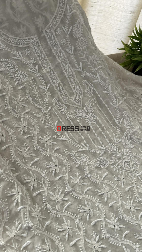 Super Fine Front Back Embroidered Chikankari Suit Chikankari Suits